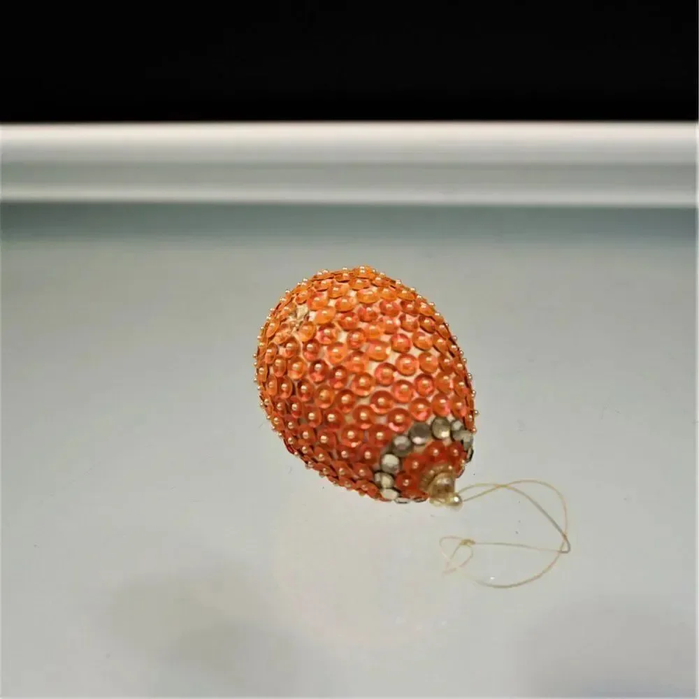 Christmas Ornament Sequined Jeweled Egg Vintage Tree Decoration